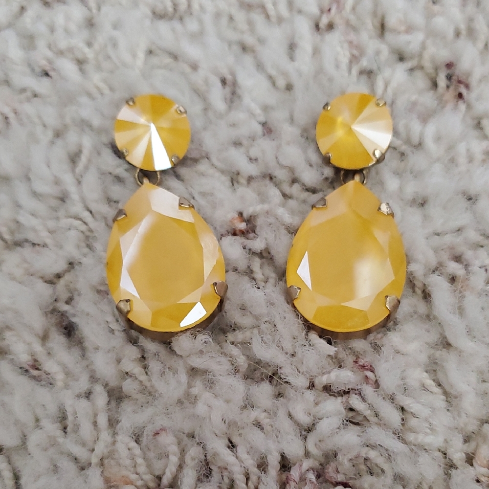 Roxanne Assoulin Yellow Crystal Earrings